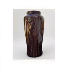 1940 Rookwood Pottery Vase. Earthy Brown Tiger Eye Hues. Lamp Base, Tulips. picture