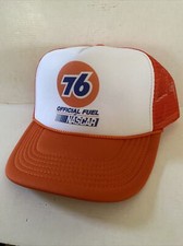Vintage 76 Gasoline Hat NASCAR Trucker Hat Adjustable snapback Orange Hat picture