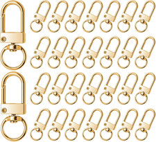 30 Pcs Gold Metal Lobster Claw Clasps, Swivel Keychain Hooks DIY Craft Clips picture