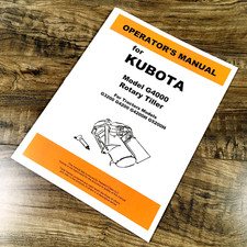 Kubota G4000 Rotary Tiller Operators Manual Parts for G3200 4200 5200 Tractors picture
