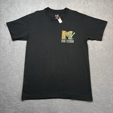 MTV 90s Single Stitch Black Skull Graphic DEADSTOCK Size L Vintage Giant Tag picture