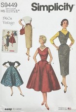 Pattern Female Sz H5 6-14 Vintage 60s Dress Skirt Simplicity S9449 New/Uncut picture