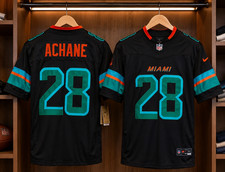 Men's Dolphins Achane#28 Blue 2025 Rivalries Collection Limited Jersey FULL SIZE picture