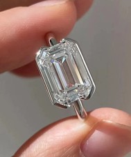 Rare 4.70 Ct Certified White Diamond Solitaire Ring 925 Silver No Tariff  picture