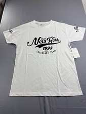 New On Fire Womens New York T Shirt White Large 1998 Legendary Team BKLN NWT picture
