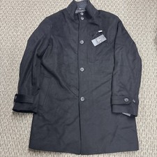 $350 London Fog Men's Clark Classic-Fit Over Coat, Black, 40R picture