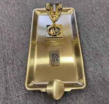 Authentic Rolls Royce Gold Cigar Holder Ashtray with Spirit of Ecstasy - New picture