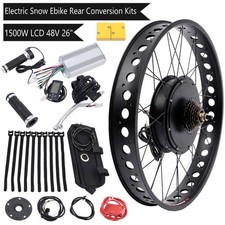 Ebike Fat Tire Bicycle Rear Hub Motor Conversion Snow Wheel Kit For 26