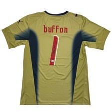 Autographed/Signed Gianluigi Buffon Italy Gold Futbol Jersey Beckett COA picture