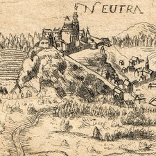 NITRA  17th. Cen.  Antique Print Neutra Nyitra Hungary Slovakia Austria Felvidek picture