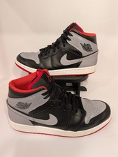 Nike Air Jordan 1 Mid Size 11 Black Cement Grey Fire Red DQ8426-006 Pre-Owned picture