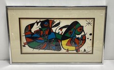 Joan Miro Original Lithograph Abstract Composition 21x13 Signed Framed Art picture