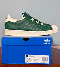 New Vintage-inspired Adidas Superstar shoes 'Team Dark Green leather' in Size 10 picture