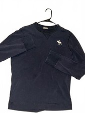 Abercrombie & Fitch Men's XXL Navy Blue Muscle Fit Sweatshirt with Moose Logo picture