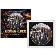 1 Troy oz Colorized William Wallace Design .999 Fine Silver Round picture