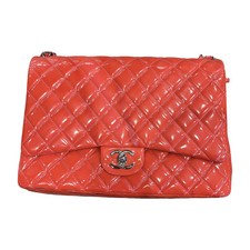 Chanel Red Patent Leather Quilted Flap Bag picture