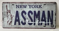 Signed ASSMAN NY License Plate - SEINFELD  EPISODE Signed By MICHAEL RICHARDS picture