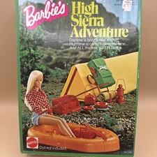 Vintage High Sierra Adventure Barbie Set With Box 1974 Mattel Camping Rare picture