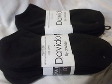 Davido Men’s Socs Ankle Low Cut 100% Cotton Made In Italy 12 Pack Black 10-13 picture