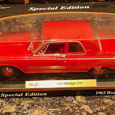Maisto 1:18 1963 Dodge 330 Red Diecast Model Car Special Edition picture