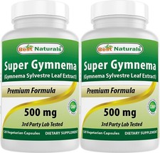 2 Pack Best Naturals Super Gymnema Sylvestre 500 mg 120 Vegetarian Capsules picture