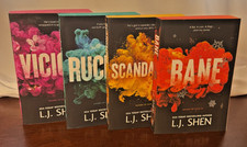LJ Shen Sinners of Saint Set Vicious Signed Sprayed Edges 4 PB Like New picture