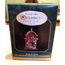 Vintage 1997 Hallmark Keepsake Miniature Ornament Ready for Santa Fireplace picture