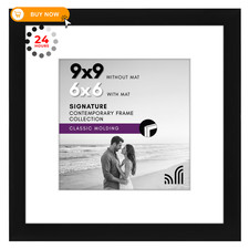 Americanflat 9x9 Picture Frame - Matted to 6x6 - with Mat, Black picture
