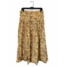 Linda Tilson Sarasota 100% Cotton Maxi Skirt Batik A-Line Size S Vintage Boho picture