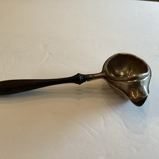 Antique PAYE & BAKER Silver & Turned Wood Handle Invalid Spoon picture