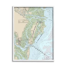 Stupell Industries Traditional St. Simons Island Nautical Map Blue, Designed ... picture
