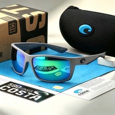 Costa Del Mar Reefton Sand Grey Green Mirror 580P Polarized Sunglasses NIB picture