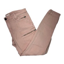 Joie Park Skinny Cargo Pants Size 29 Peach Mid Rise Zip Pockets Ankle Zip Jeans picture