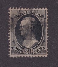MATT'S STAMPS SCOTT #154 ALEXANDER HAMILTON 30-CENT, 1870-71 USED XF-90 CV$700 picture