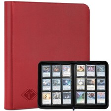 Trading Card Binder, Binder Album Folder Book Fit for 432 Pockets, Red picture