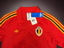 WORLD CUP BELGIUM Soccer Jersey SHIRT ADIDAS 1986 Long Sleeve Men's LARGE NEW picture