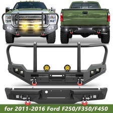 For 11-16 Ford F250 F350 Front or Rear Bumper W/ Winch Grille Bar Lights Drings picture