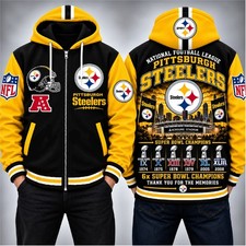 NEW Pittsburgh Steelers Football Zip Hoodie  - 6x Super Bowl Champions Jacket picture