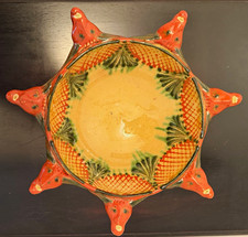 Vintage Sampigny-les-Maranges French Star Bowl 9.5in Terre Vernissee Pottery  picture