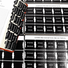 75 Laminated Bible Tabs for Women & Men Bible Index Tabs Easy to Use in Black picture