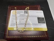 2.18CT F-VS1 IGI Round Cut Lab Grown Diamond Women Bracelet Gift 14k Yellow Gold picture