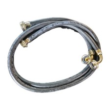 (2-Pk) Everbilt Washing Machine Connector w/ 90-Deg Elbow Black Rubber 4' picture