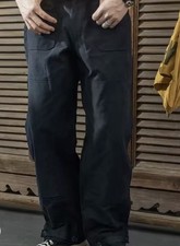 USN N-1 Deck Pants 13oz Heavyweight Cotton Men Cargo Trousers Straight Sz 38 picture
