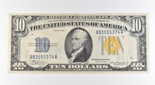 1934 A $10 Silver Certificate Yellow Seal North Africa Fr#2309 *0442 picture
