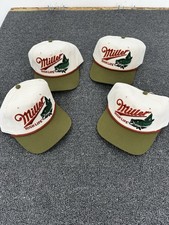 Miller High Life Bass Fishing Snapback Hat Cream/Green Rope Cap picture