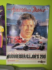 Vtg Arrivederci Mario Andretti Poster Budweiser 200 Final Indycar Portland Rare picture