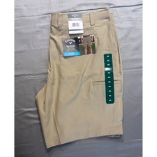 Callaway Mens Performance Golf Shorts Khaki Tan Opti-Dri Stretch Size 40 NWT picture