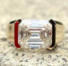 RARE 10.40 Ct Certified Off White Treated Diamond Solitaire Ring In 925 Silver picture