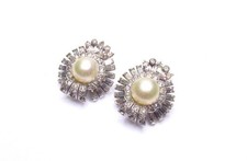 Vintage Jomaz Rhinestone Clip Earrings picture