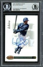 Ichiro Suzuki Signed 2007 Bowman's Best Card 4 Seattle Mariners Beckett picture